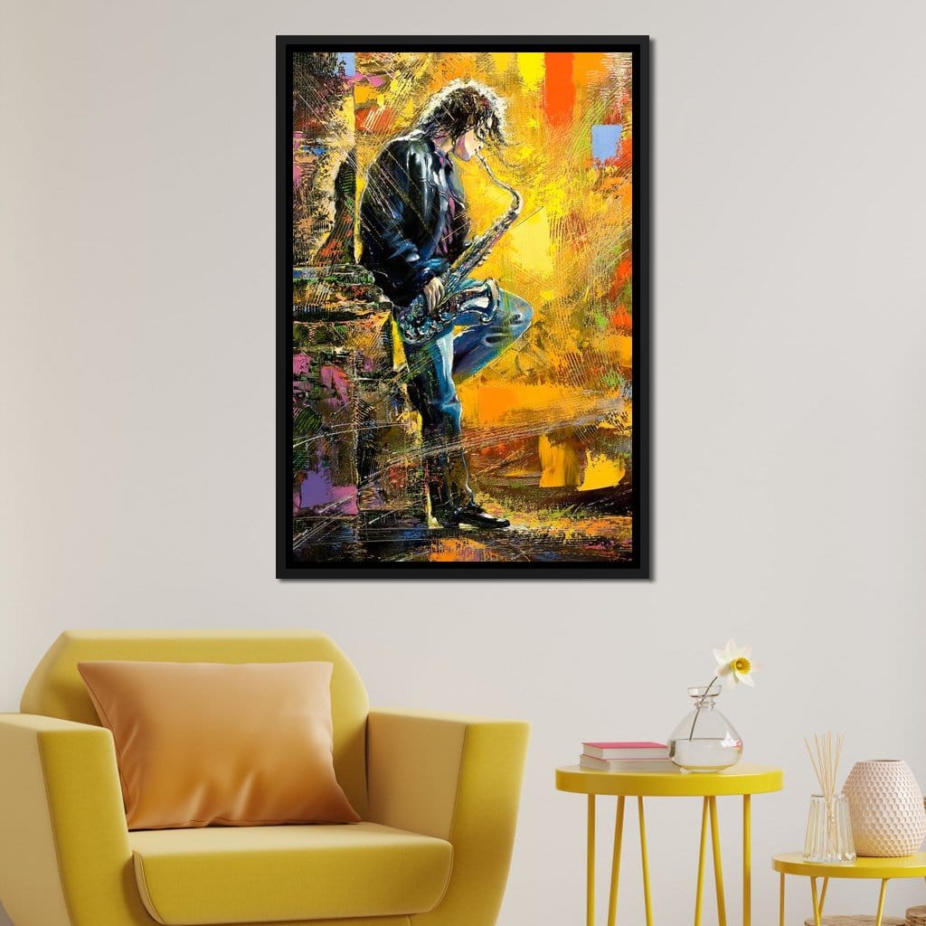Man With Saxophone Canvas Wall Art