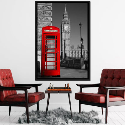 Westminster Phone Box Canvas Wall Art