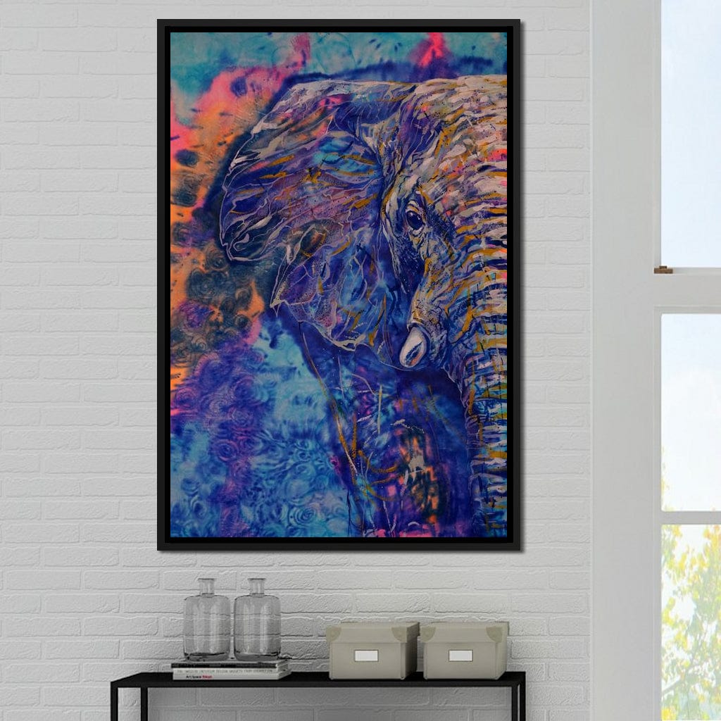 Blue Elephant Canvas Wall Art