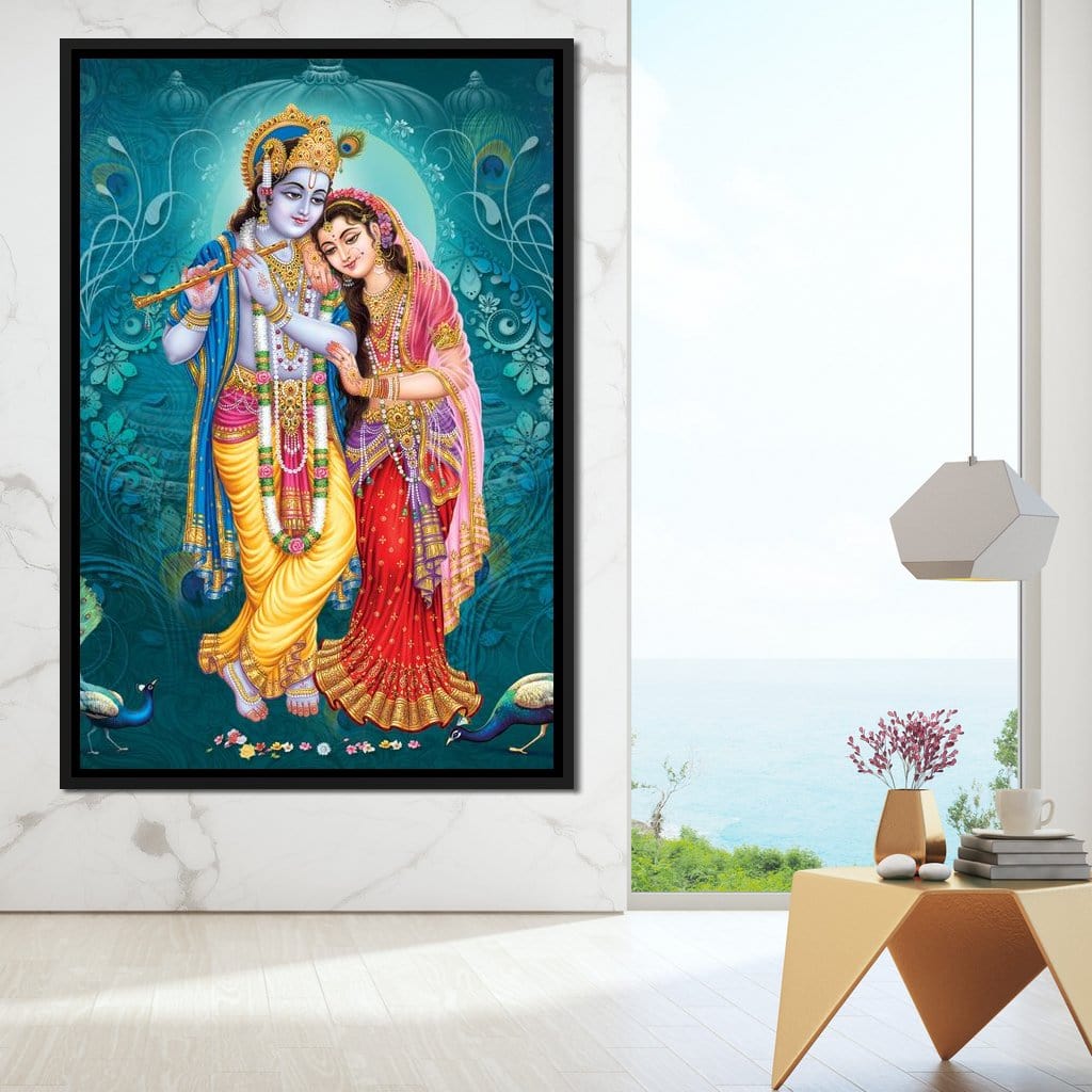 Radha & Krishna Couple Canvas Wall Art