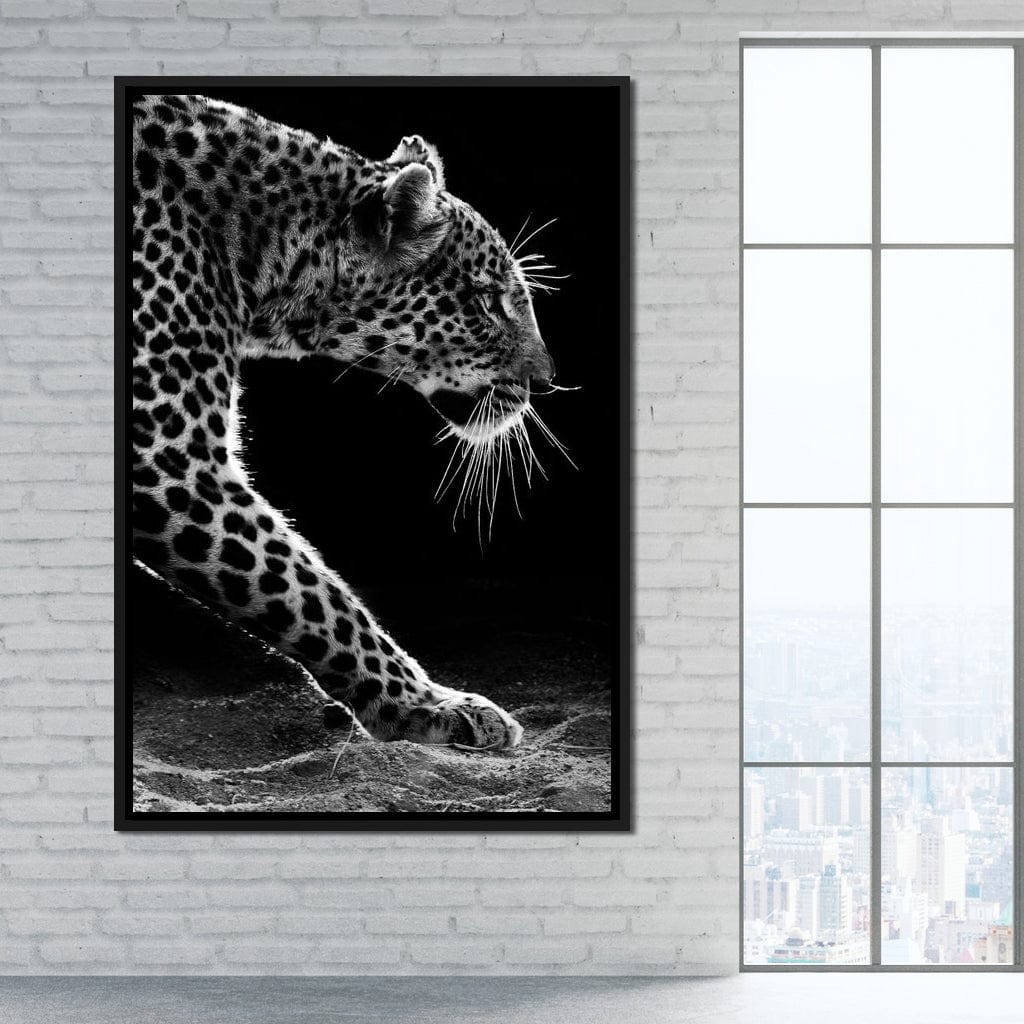 Black and white Leopard Canvas Wall Art