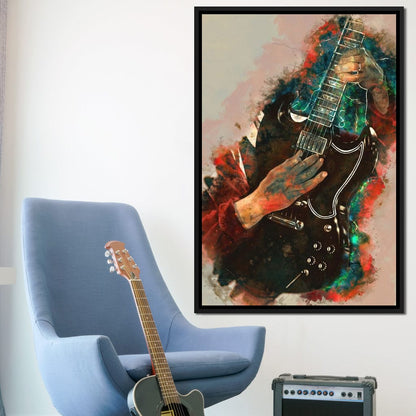 Angus Young's Guitar Canvas Wall Art