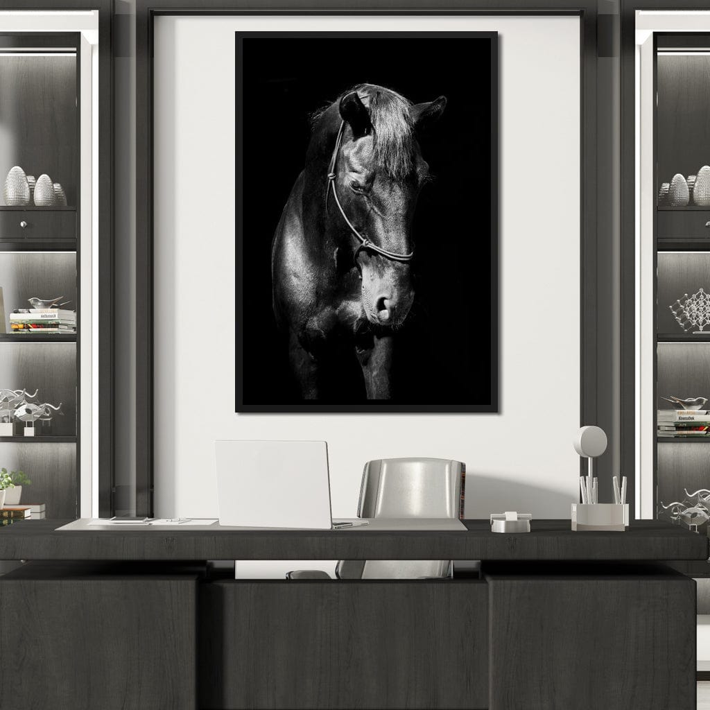 Black & White Horse Head Canvas Wall Art