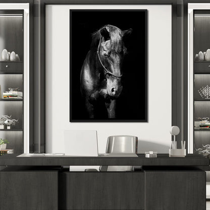 Black & White Horse Head Canvas Wall Art