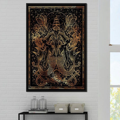 Zodiac sign Pisces Canvas Wall Art