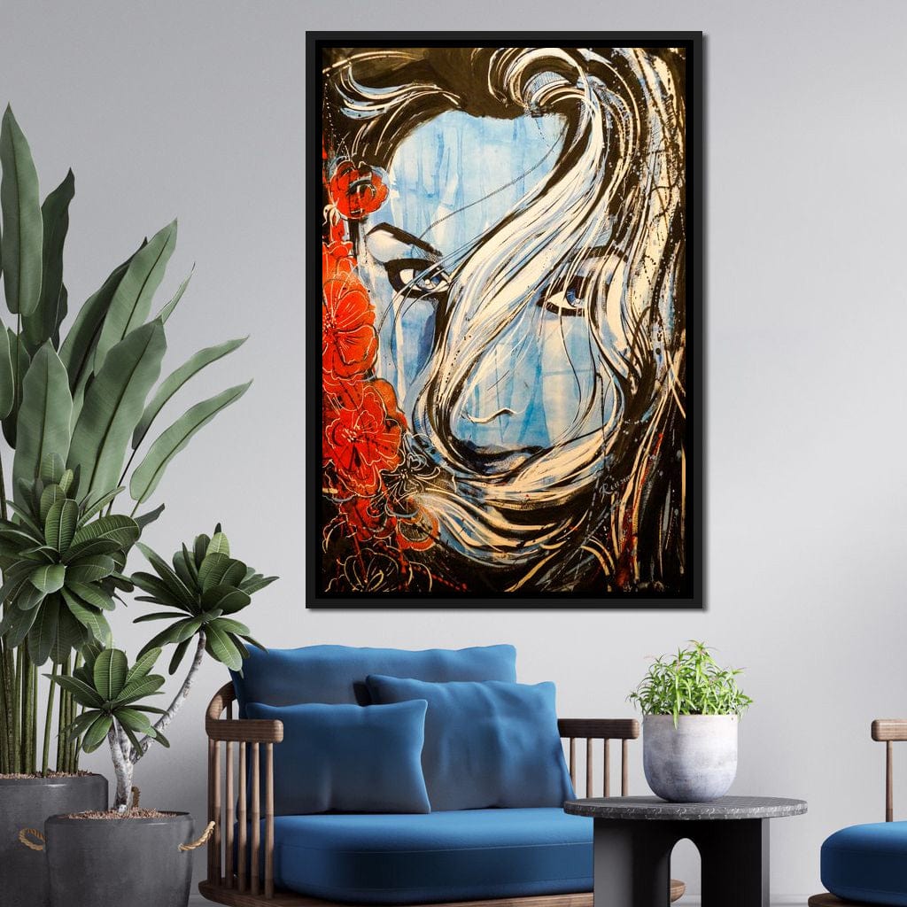 Blue Girl Canvas Wall Art