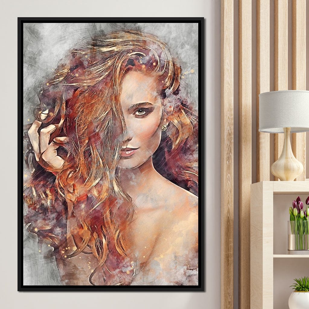 Girl Watercolor 2 - Mateo Canvas Wall Art