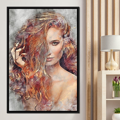 Girl Watercolor 2 - Mateo Canvas Wall Art