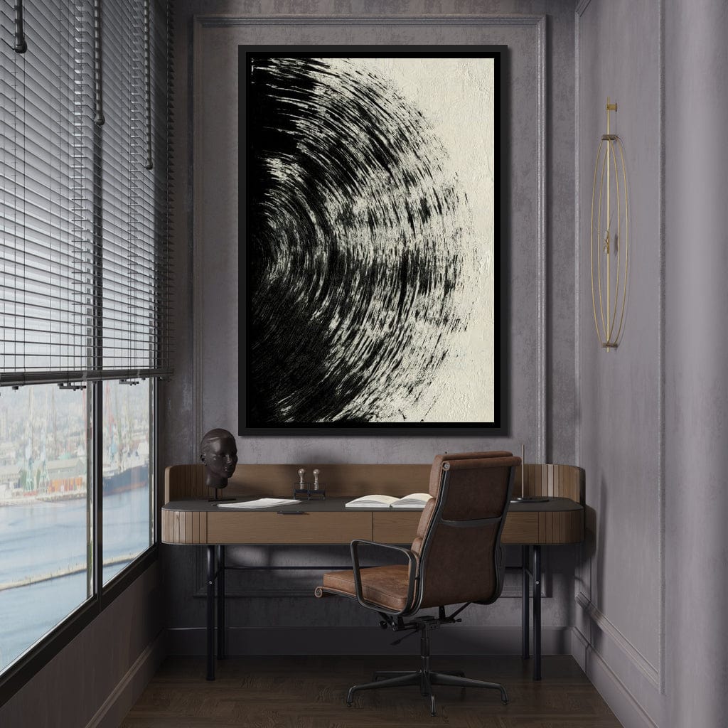 Abstract Black Circle Canvas Wall Art