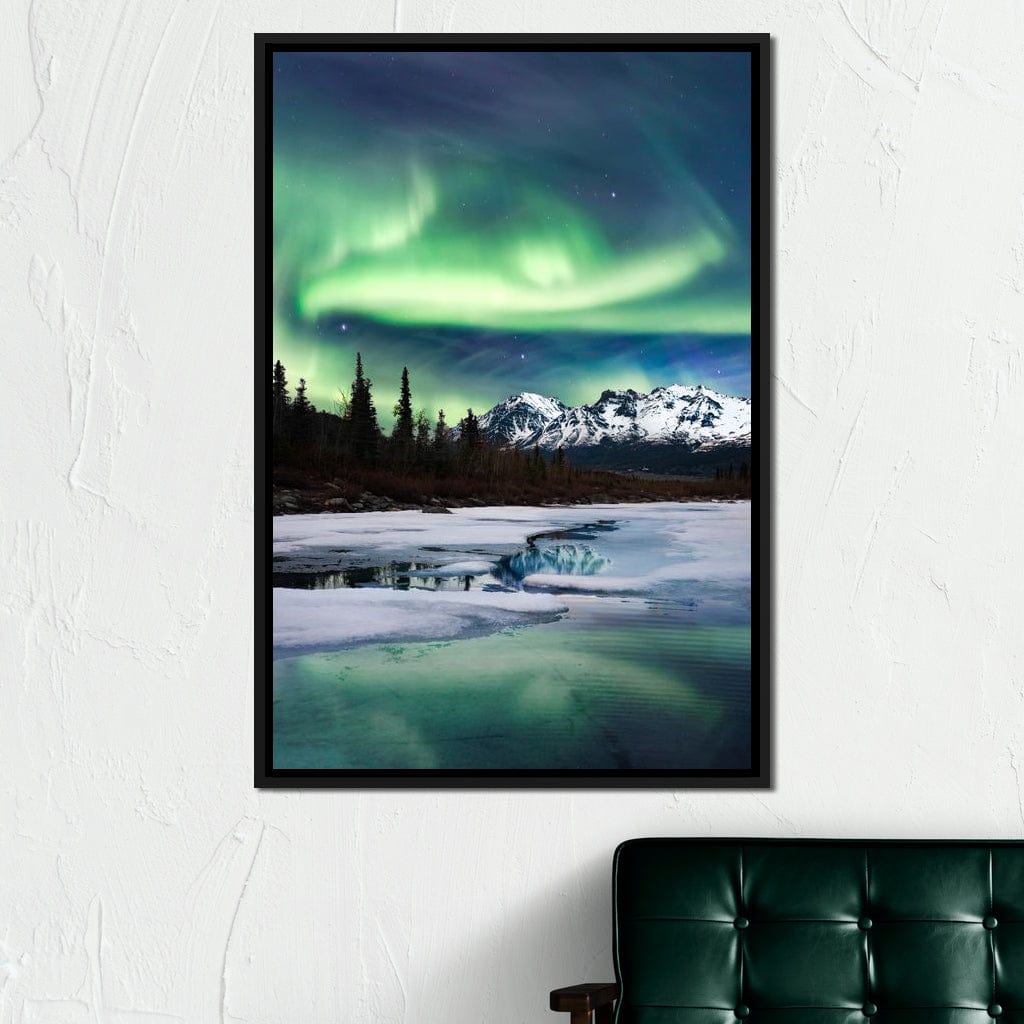 Northern Lights Landscape Canvas Wall Art
