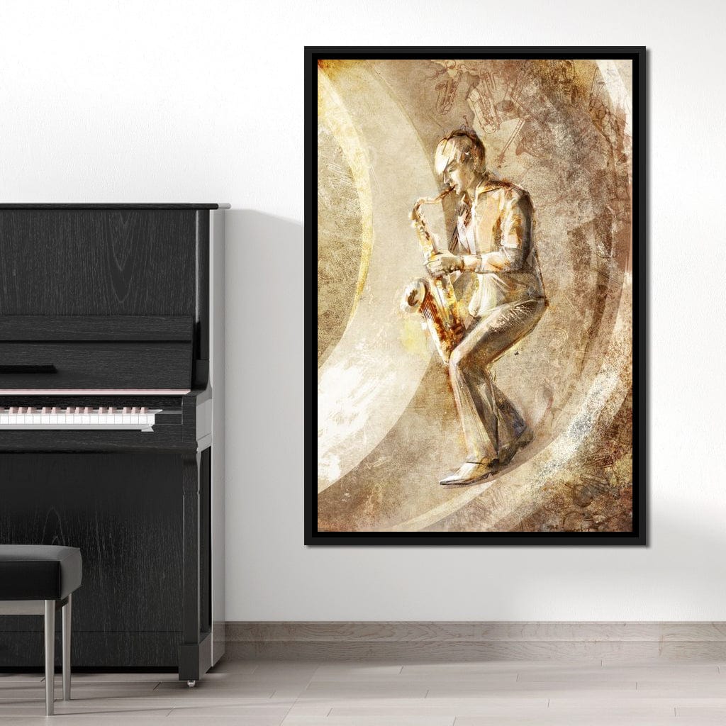 Playing the Saxophone Canvas Wall Art