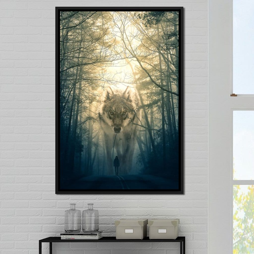 Wolf Walking - Alex Graphex Canvas Wall Art