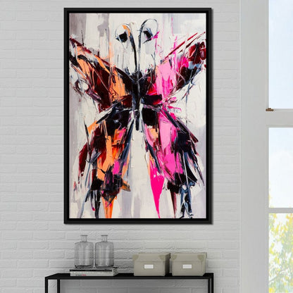Orange & Pink Butterfly Canvas Wall Art