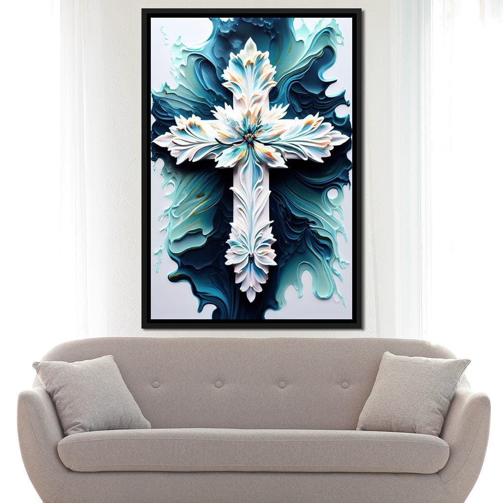 Floral Cross 06 Canvas Wall Art