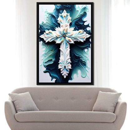 Floral Cross 06 Canvas Wall Art