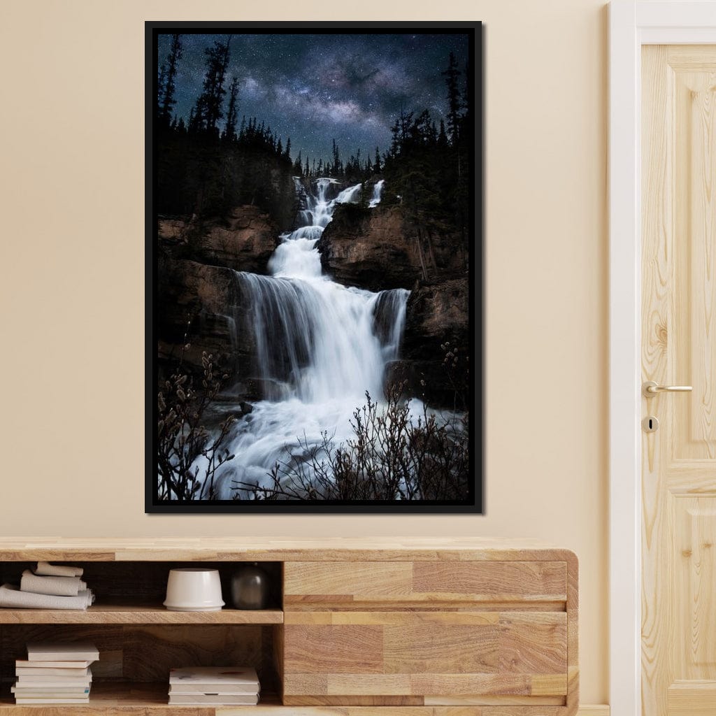 Milky Way Waterfall Canvas Wall Art
