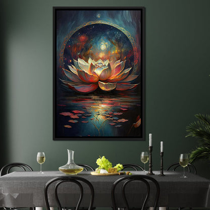 Midnight Lotus Flower Canvas Wall Art