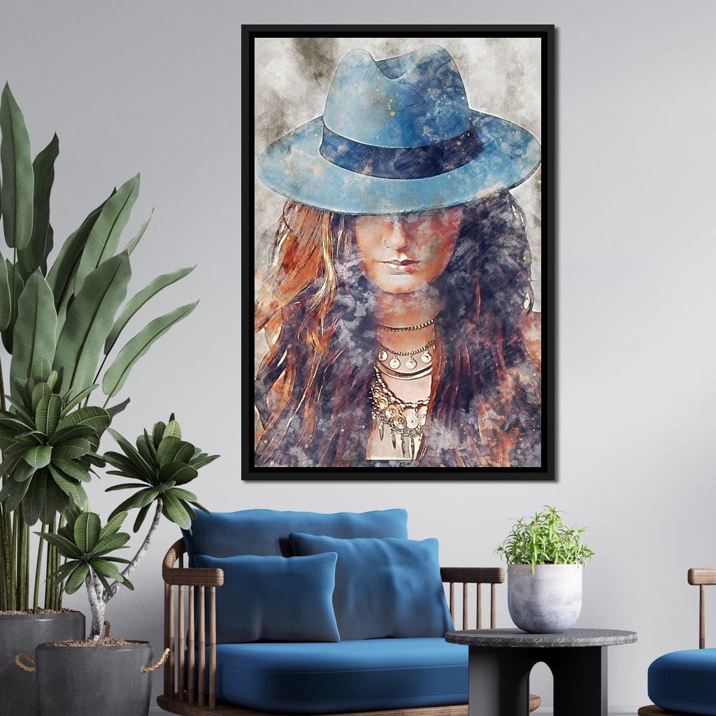 Girl in a Hat - Mateo Canvas Wall Art