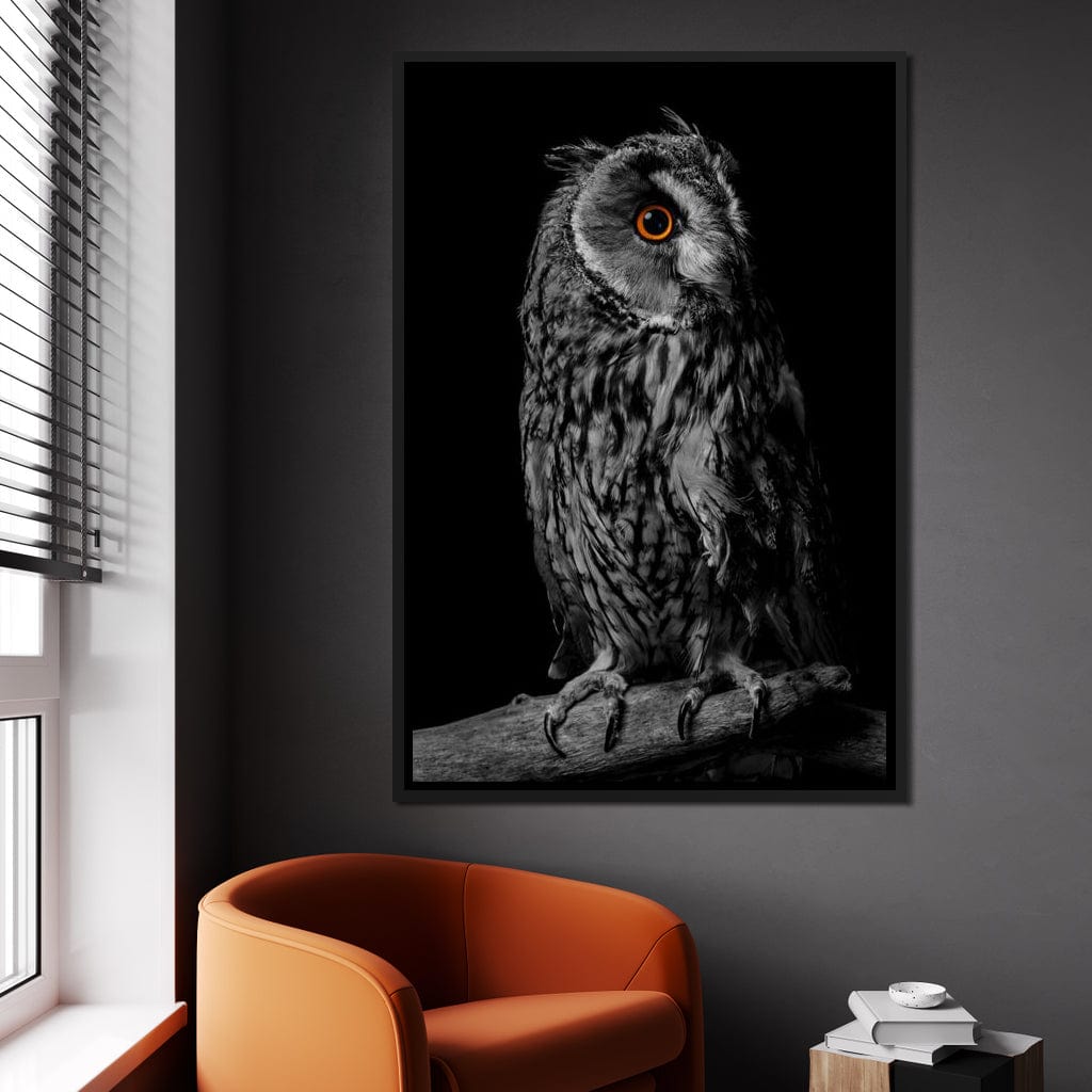 Black & White Owl Canvas Wall Art
