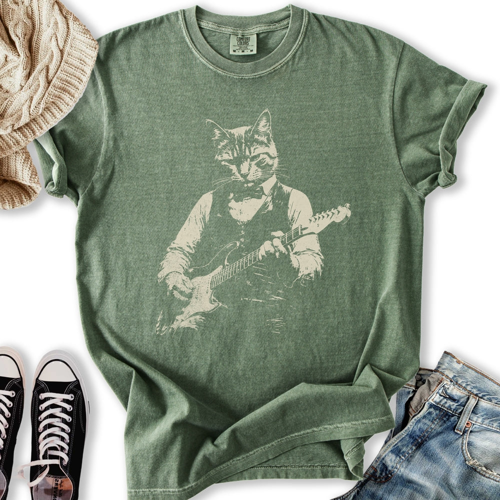 Cat Jammer Guitarist Relaxed Tee