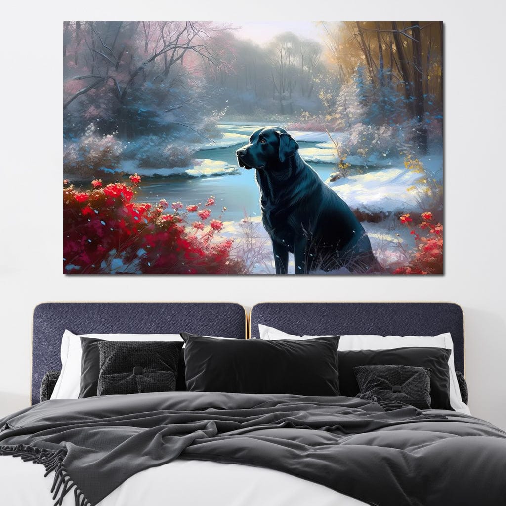 Winter Labrador Canvas Wall Art