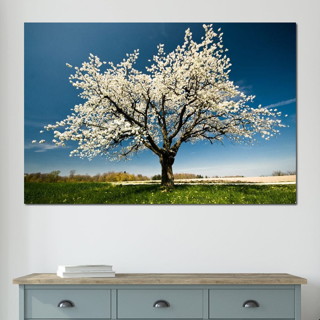 White Tree Canvas Wall Art
