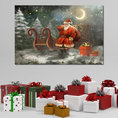 Christmas Night Canvas Wall Art