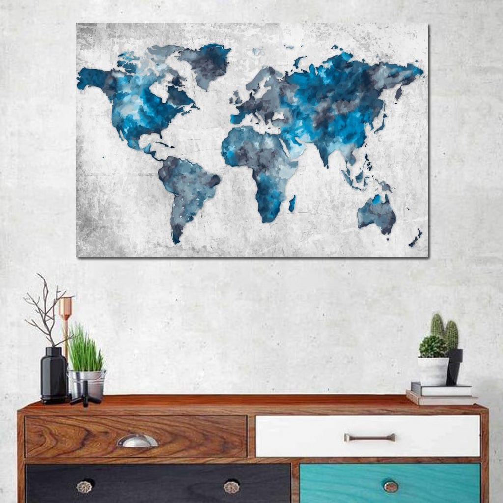 World Map 2 - Mateo Canvas Wall Art