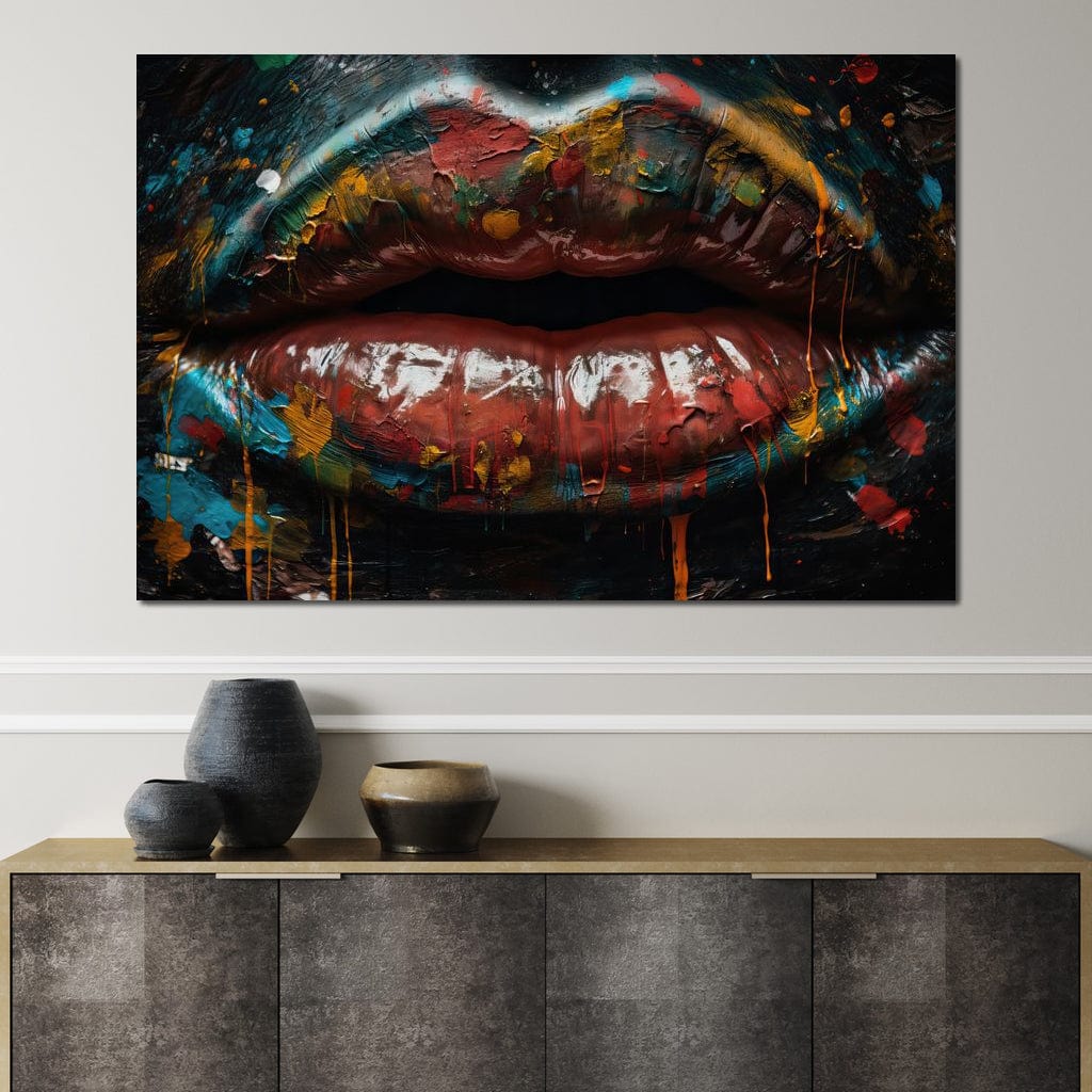 Sensual Women Lips Graffiti Canvas Wall Art