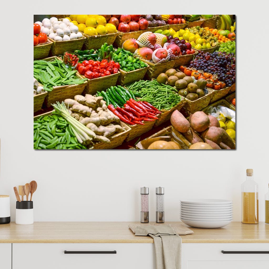 Fruit & Vegetables Market Canvas Wall Art