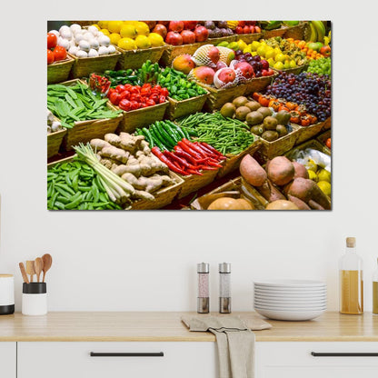 Fruit & Vegetables Market Canvas Wall Art