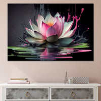 Watercolor Lotus Flower Canvas Wall Art
