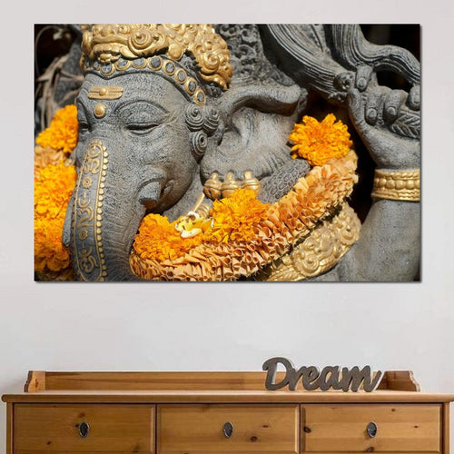 Ganesh Statue In Bali Canvas Wall Art