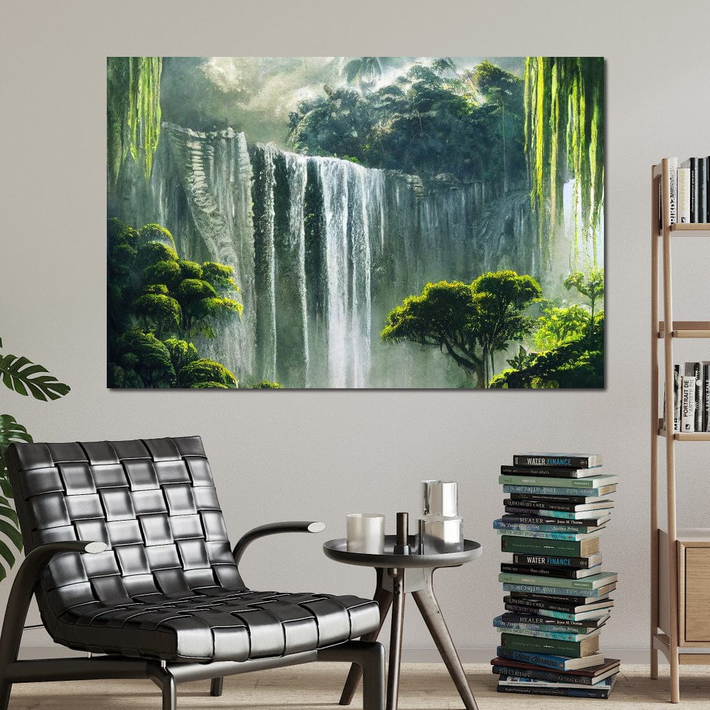 Waterfall in the Jungle Canvas Wall Art