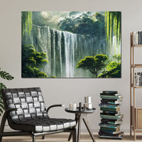 Waterfall in the Jungle Canvas Wall Art