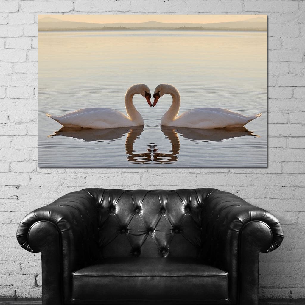 Swans On The Lake Canvas Wall Art