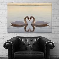 Swans On The Lake Canvas Wall Art