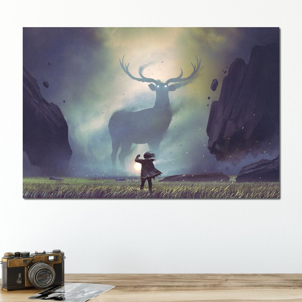 Spiritual Deer Canvas Wall Art