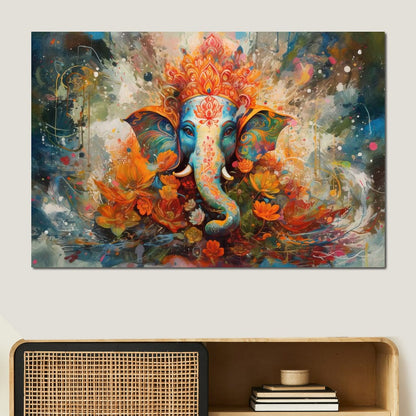 Ganesha's Grace Canvas Wall Art