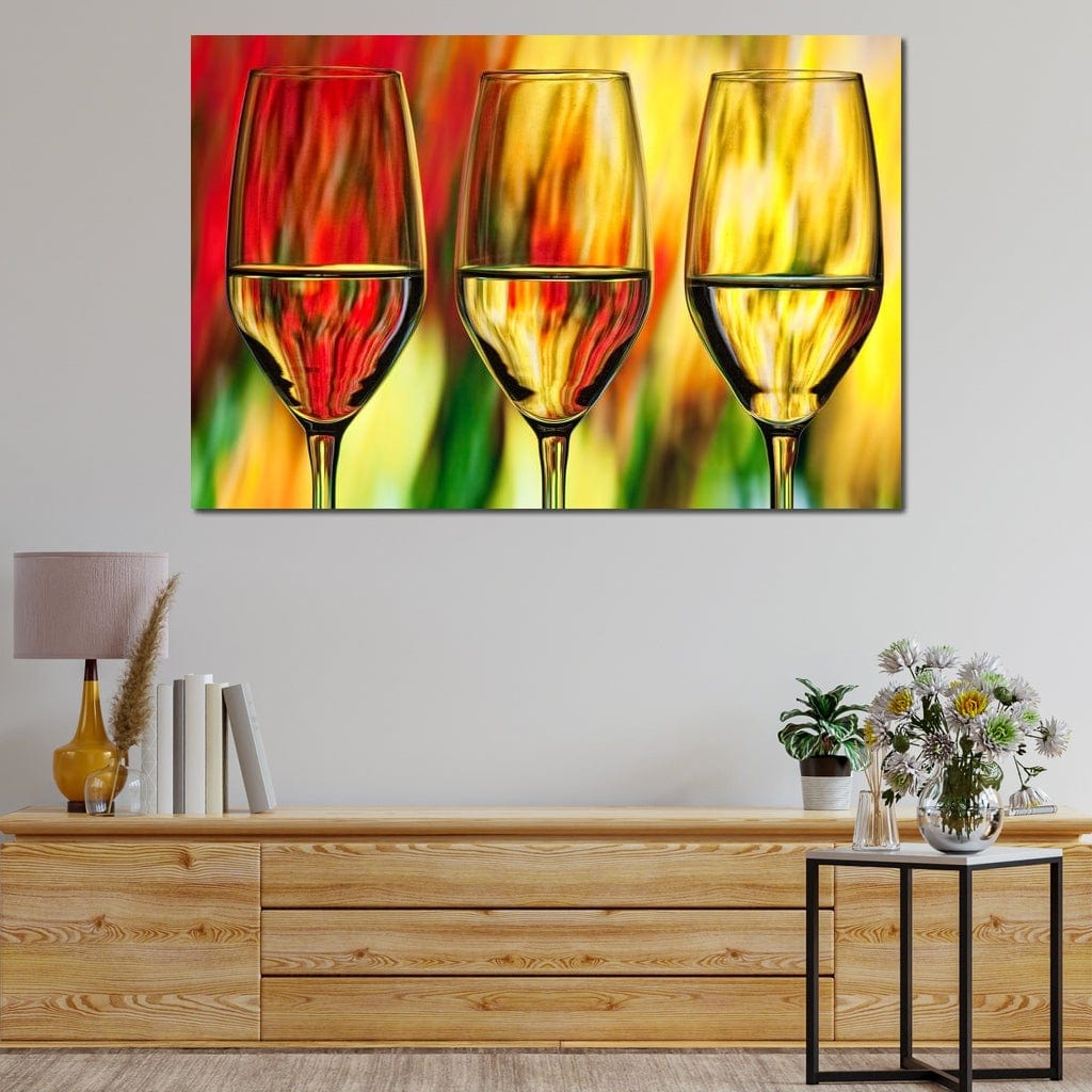 Multicolor Wine Glass Canvas Wall Art