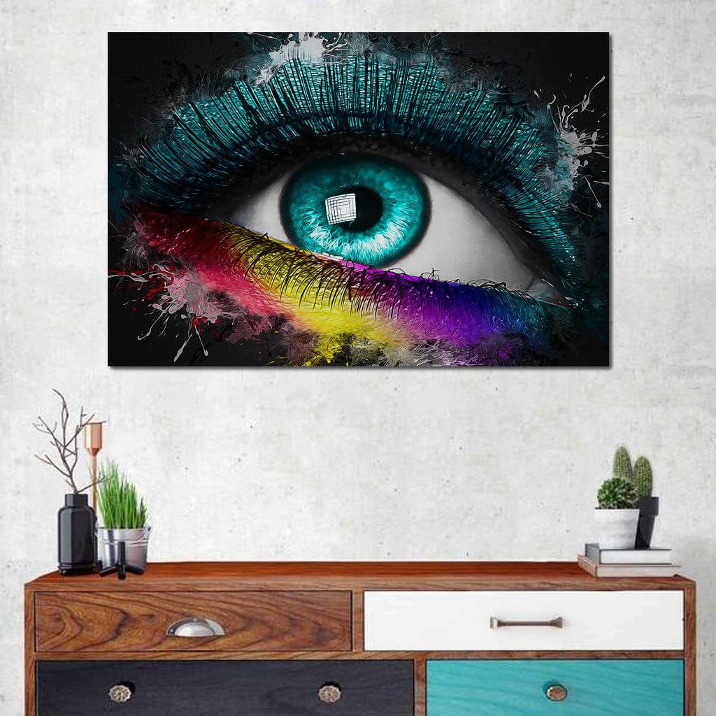 Colorful Eye Splash Art Canvas Wall Art