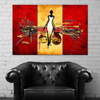African Silhouette Canvas Wall Art