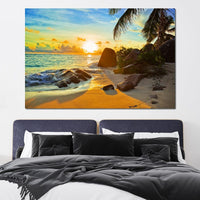 Natural Beach Sunset Canvas Wall Art