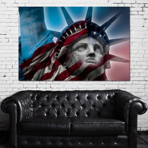 Patriotic Statue of Liberty Canvas Wall Art