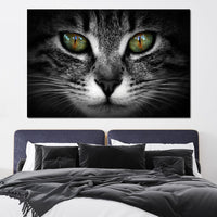Green Eyed Cat Canvas Wall Art