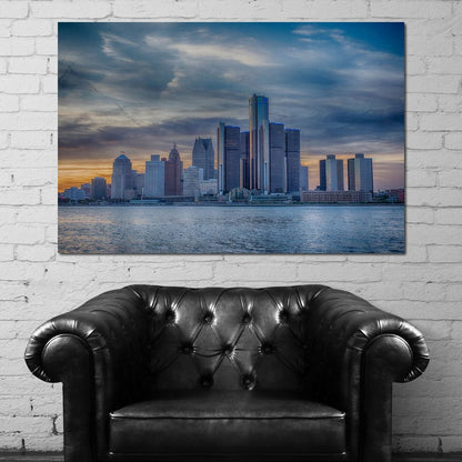 Detroit Skyline Canvas Wall Art