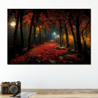 Beautiful Forest at Night Canvas Wall Art
