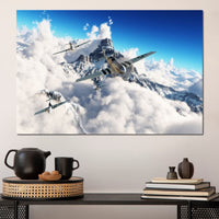 P51 Mustangs Winter Squadron Canvas Wall Art