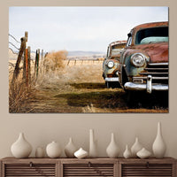 Abandoned Cars Canvas Wall Art
