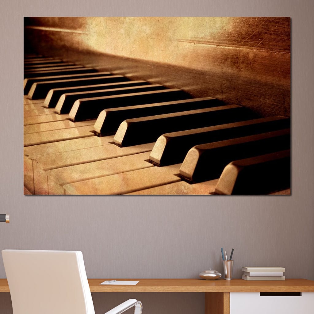 Vintage Piano Keys Canvas Wall Art